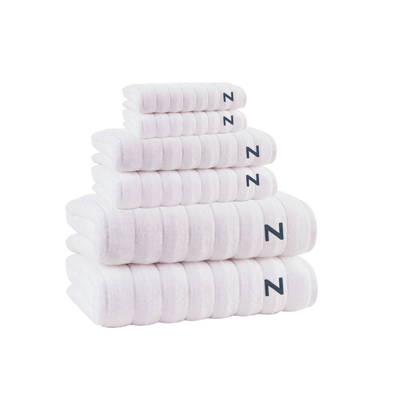  Vague 6 pcs Towel Set, White, Z