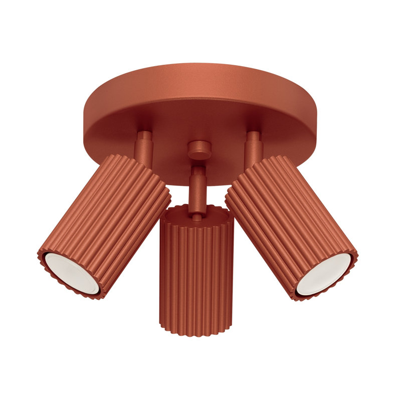 Karbon Aluminium Flush Mount, Red Ochre, 19,5x19,5x18 cm