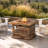 Seeker Square Concrete Propane Fire Pit Table with Hidden Fuel Tank