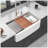 White Farmhouse Sink Workstation - 33 Inch White Ceramic Single Bowl Farm Kitchen Sink