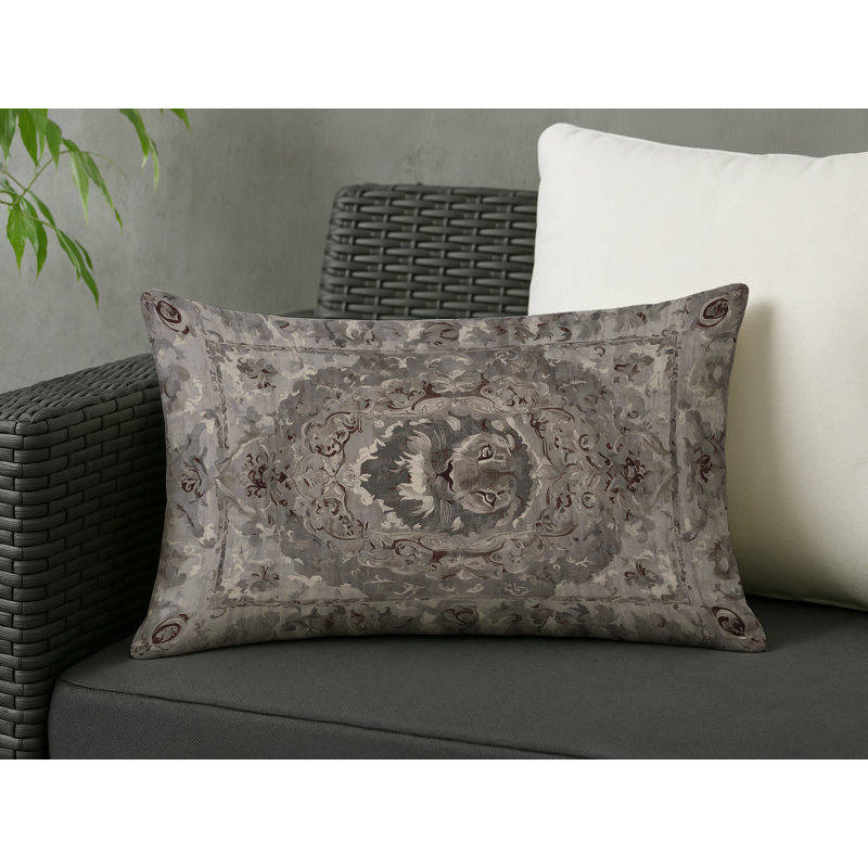 Coussin décoratif intérieur et extérieur Modern, Gris oriental 13, Rectangle H 14 po x l 20 po