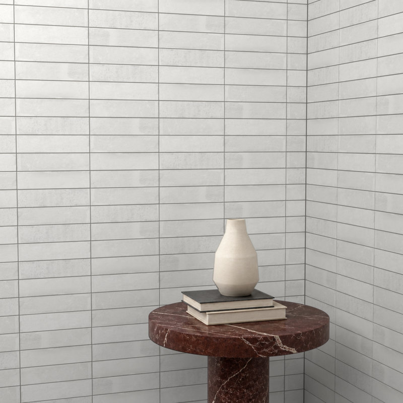 Carreau de sol et de mur en porcelaine terra 2,5 x 10 Terra Cloud Matte, Nuage