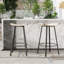 Tabourets de bar en PVC sans dossier à hauteur de comptoir avec repose-pieds rond (ensembles de 2 pièces)