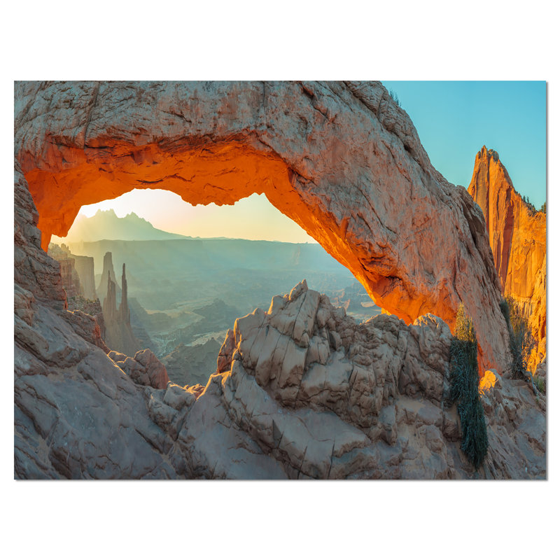 Mesa Arch Canyon Land Utah Park - reproduction de photo sur toile tendue, H 8 po x l 12 po x P 1 po, Toile tendue