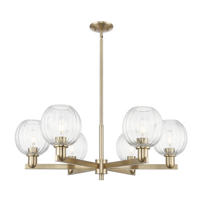 Hailsham - 6 Light Globe Shade Stem Hung Chandelier