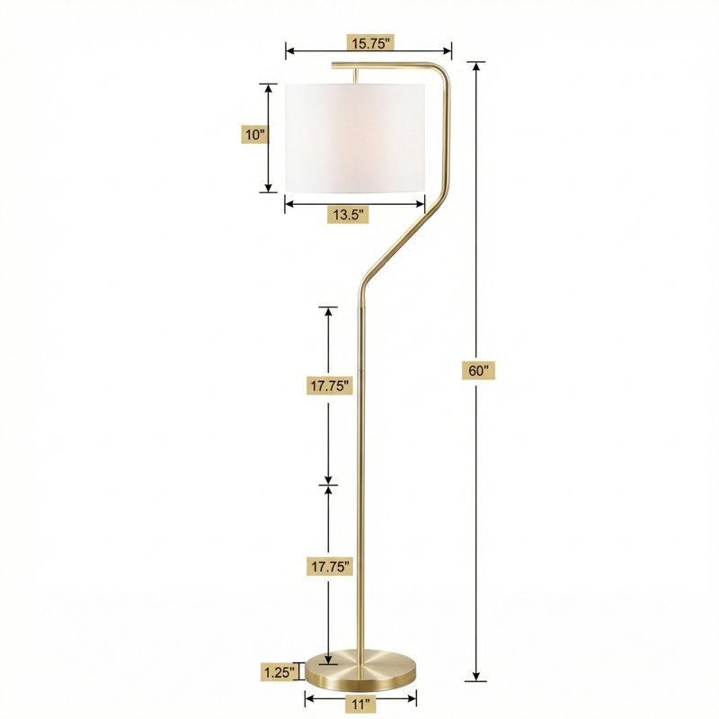 Angular Arched Metal Floor Lamp