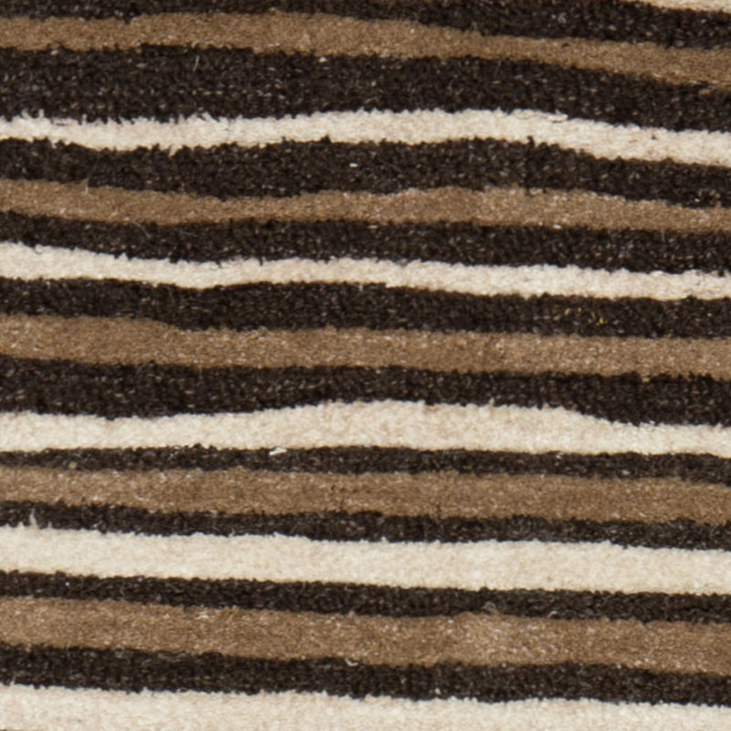 Schmier Martha Stewart Hand Tufted Wool/Viscose Striped Rug in Tilled Soil Brown, Rectangle 4' x 6'