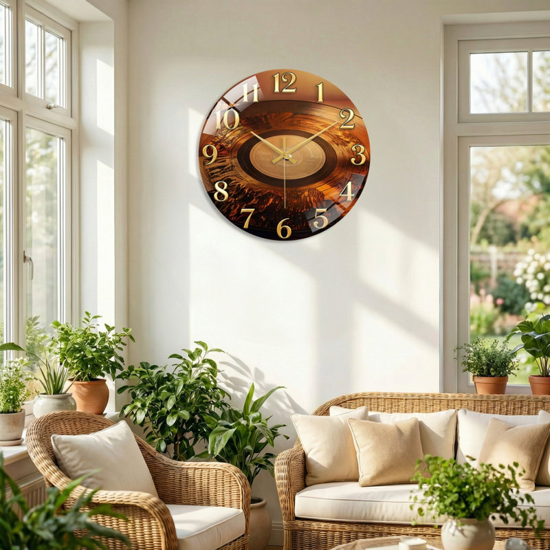 Horloge murale en bois, 60 x 60 cm (23,6 x 23,6 pouces)
