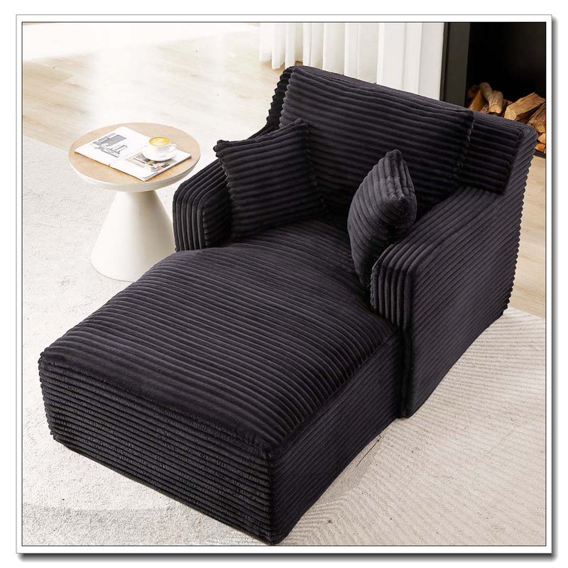 Chaises d'appoint modernes en velours côtelé, Black