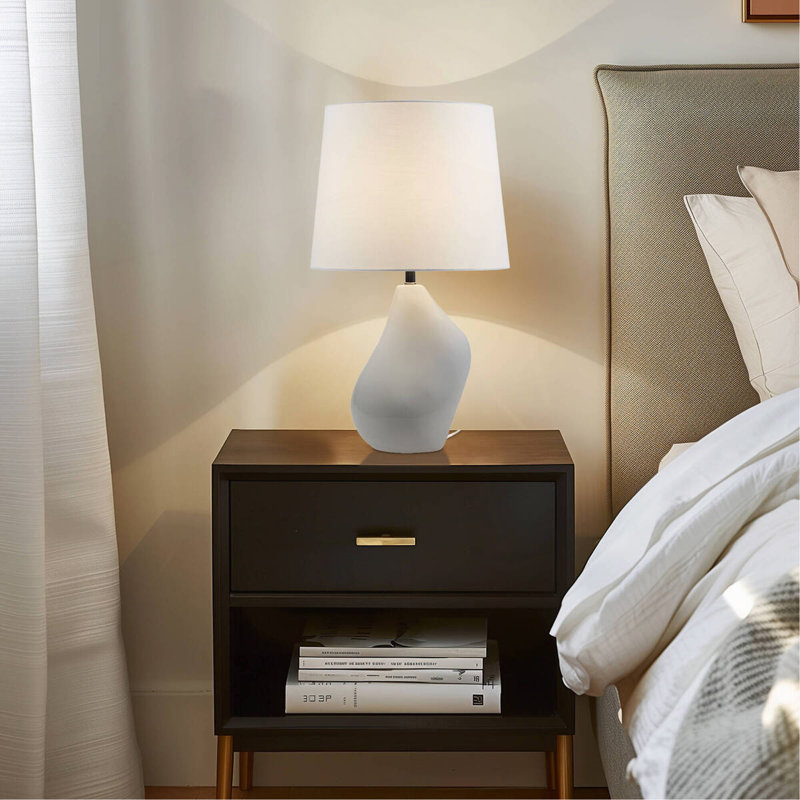 Asymmetrical Ceramic Table Lamp Grey See Below