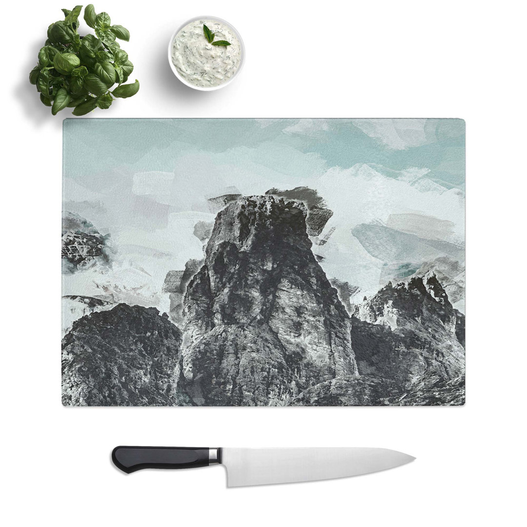 Glass Mountain Range in Italy in Abstract Chopping Board