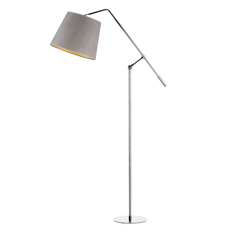 Lubens 170cm Task Floor Lamp, Chrome, Grey/Gold