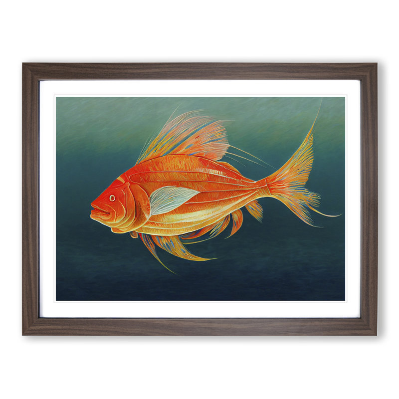 Fish Portrait Vol.4 - Framed Print, 25cm H x 34cm W x 2cm D, Walnut
