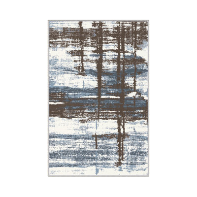 Tapis de couloir élégant, 2,6 x 6,6 pieds | 100% polyester, 650 g / m², hauteur des poils de 0,3 po | Pois antibactérien et antidérapant en PVC | Lavable à la machine, impression numérique 3D durable | Parfait pour la décoration intérieure