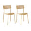Fauteuil d'appoint moderne en maille avec dossier incurvé et design léger pour salle à manger, bureau et salon - Paquet de 2, jaune-129606698