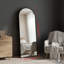 2-in-1 Artsy Arch Aluminum Frame Full Length Dressing Mirror with U-Shaped Stand, Shatterproof Tempered Glass Freestanding & Leaning Floor Mirror-1170671980-1170671982