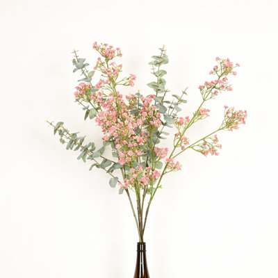 40" Artificial Eucalyptus Hydrangea Floral Arrangement For Vase Filler, Farmhouse Greenery Foliage Branch Long Stem Flower Bulk Bouquet For Wedding Party Home Office Table Centerpiece Shelf Decorations