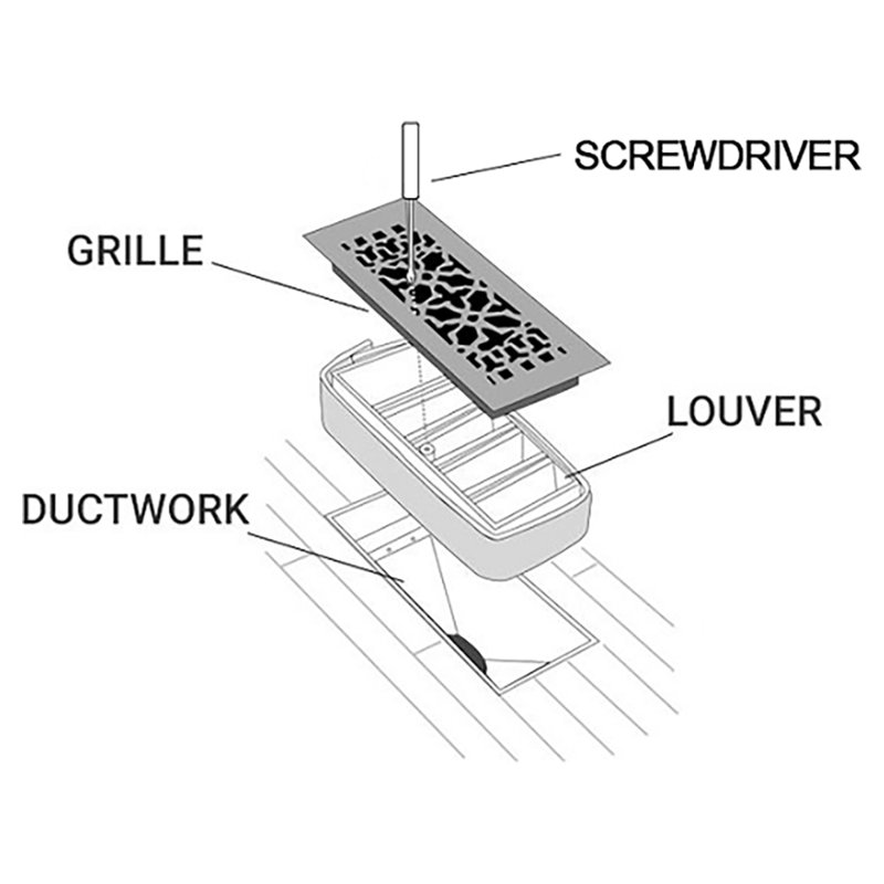 Grille de ventilation Reggio, L 4 po x l 12 po