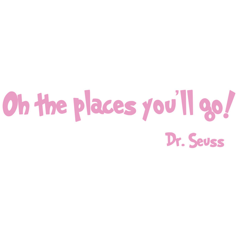 Décalcomanie murale oh the places you go seuss, Rose bonbon
