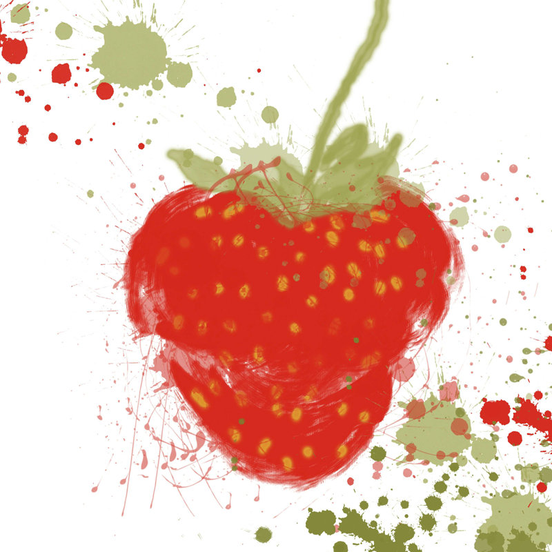 " Modern Strawberry " by Irena Orlov Painting Print, 12" H x 12" W x 1.25" D