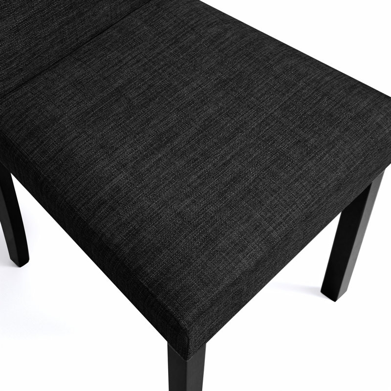 Momordique Solid Wood Parsons Dining Chairs, Rubberwood Upholstered Dinner Chair with Foam Seat, Stain-Resistant Fabric, 4