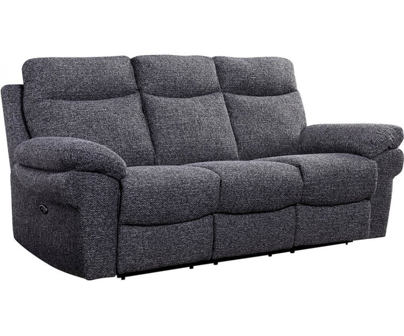 Casolo Fabric Electric Recliner 3 Seater Sofa, Metal