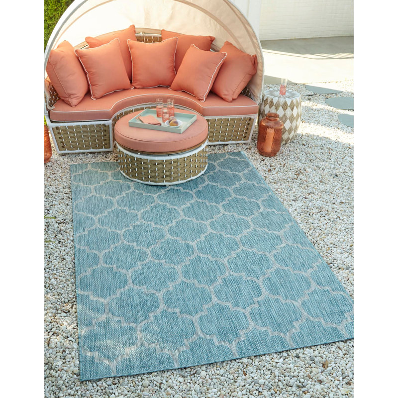 Bartonsville Geometric Indoor / Outdoor Rug, Rectangle 10' x 14'