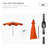292cm Lighted Tilt Beach Parasol