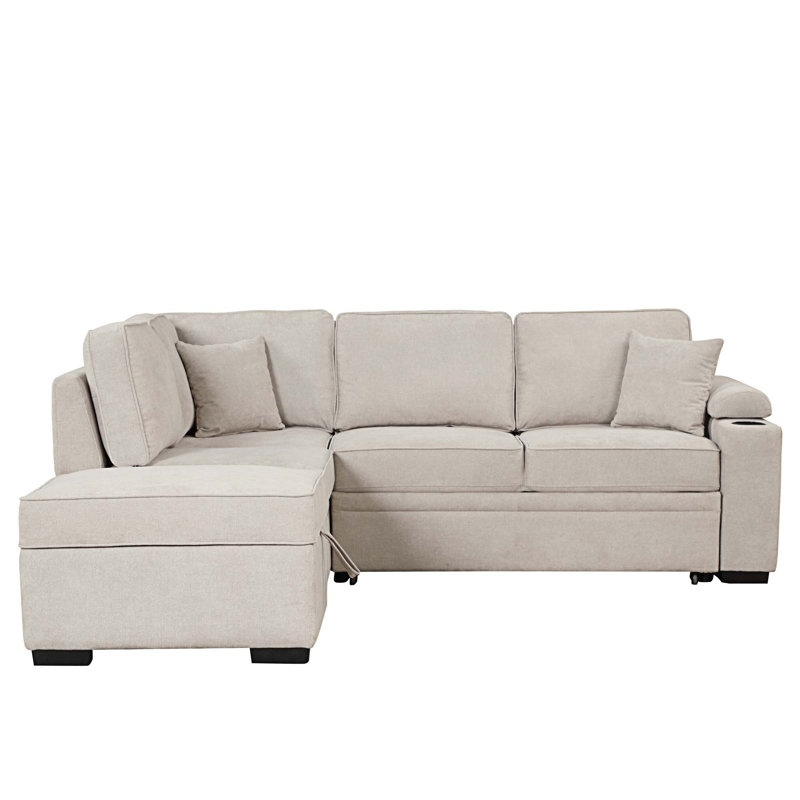 Canapé modulaire 3 pièces rembourré, Lin beige