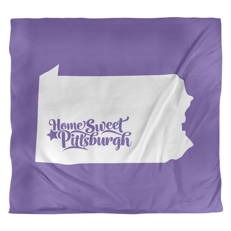 Housse de couette réversible simple Pittsburgh Pennsylvania, Microfibre, Housse de couette pour grand lit, Mauve