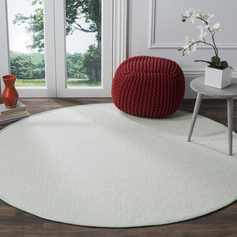 Dryden Hand Woven Cotton Geometric Rug, Round 6'