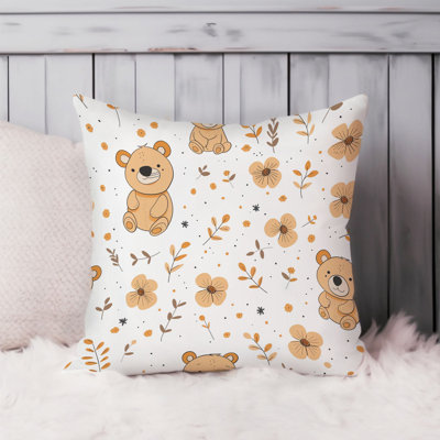Cute Teddy Bear Pattern IV Pillow Cover