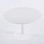 Table de salle à manger ronde avec pied central robuste, idéale pour les petits espaces, les appartements, les cafés, les bureaux et les salons.-1817369236