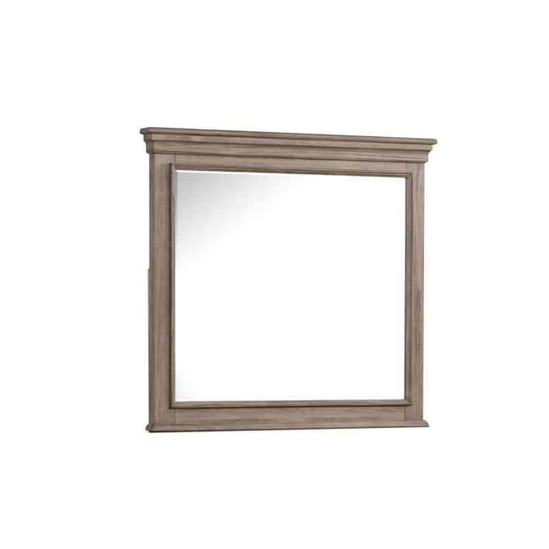 42.4"W Transitional Mirror, Weathered Gray