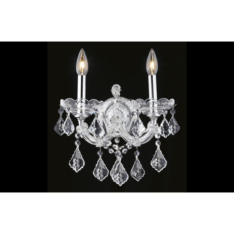 Lampe murale bougie 2 lumières Traverso, Chrome / transparent