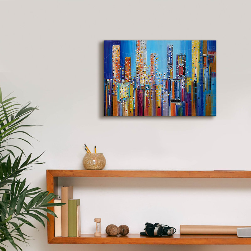 «Urban Core» par Ekaterina Ermilkina, art mural sur toile, H 12 po x l 18 po x P 0,75 po