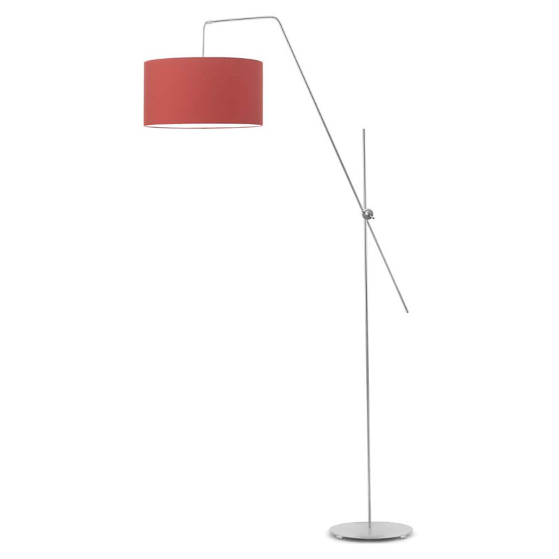 Ayano 176cm Task Floor Lamp, Red, Silver