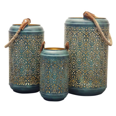3 Piece Metal Wall Lantern Set
