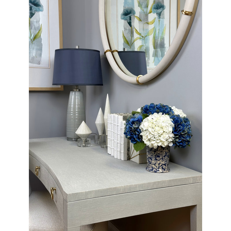 Hydrangea Arrangement in Pot, Blue/White