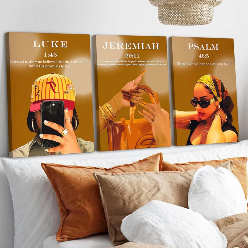3 Piece Wrapped Canvas Print, 60cm H x 40cm W