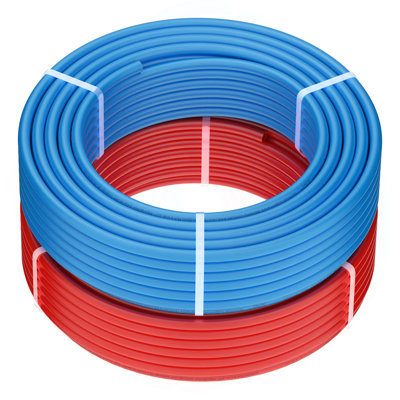 PEX Pipe 1/2 Inch, 2 X 100 Feet Length PEX-A Flexible Pipe Tubing For Potable Water, Pex Water Lines For Hot/Cold Water & Easily Restore, Plumbing Applications With Free Cutter, Blue & Red