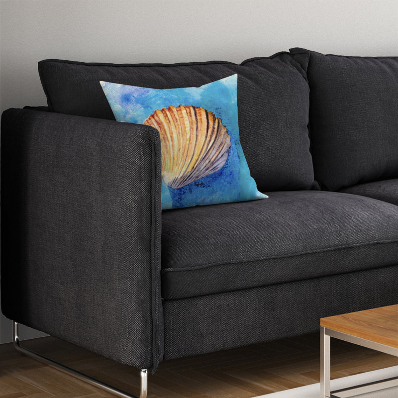 Coussin décoratif intérieur / extérieur bleu / brun Shells