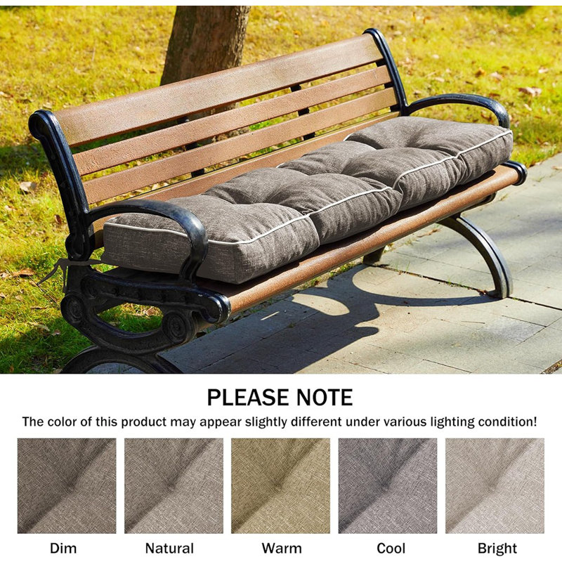 Coussins de banc pour mobilier d'extérieur, banc d'extérieur 42 po x 16 po