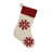 Christmas Stocking with Red Snowflakes on Cream