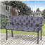 Coussins de banc capitonnés Outsunny pour le mobilier d'extérieur, remplacement de 3 places pour la balançoire, canapé / canapé de patio, rembourrés, dossier inclus, gris foncé