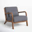 66cm Modern Solid Wood Frame Upholstered Accent Chair , Modern Armchair with Lumbar Support Pillow-1661194110