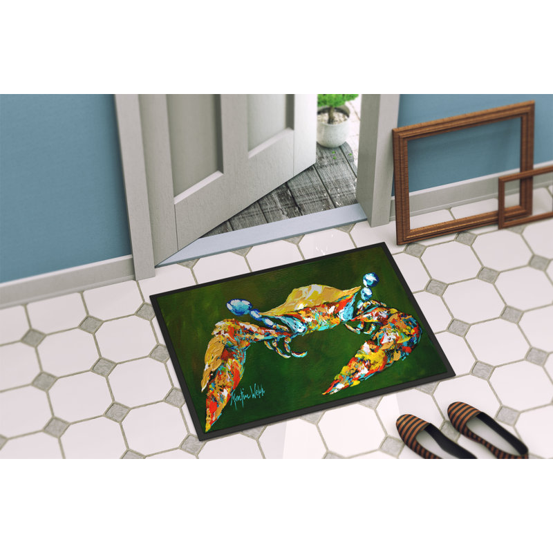 Tapis d’intérieur anti-dérapant vert crabe, Rectangle 2 pi x 3 pi