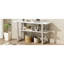 Console gris délavé avec finition élégante en marbre et espace de rangement en marbre-91261433