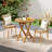 Patio Teak Wood Dining Table with Slatted Tabletop and Sturdy X-Shaped Frame