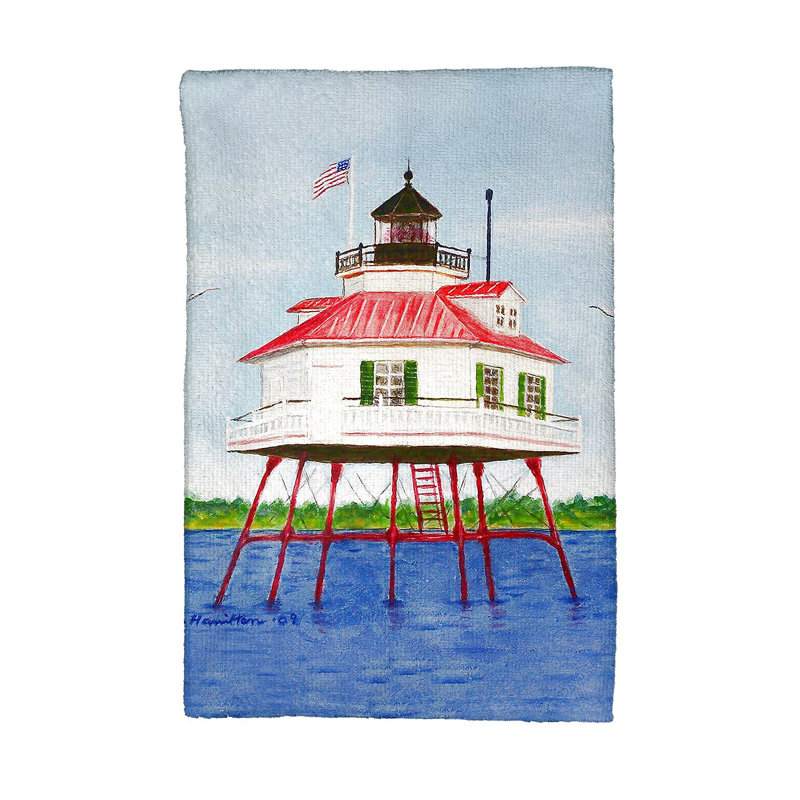 Serviette de thé à phare tambour point